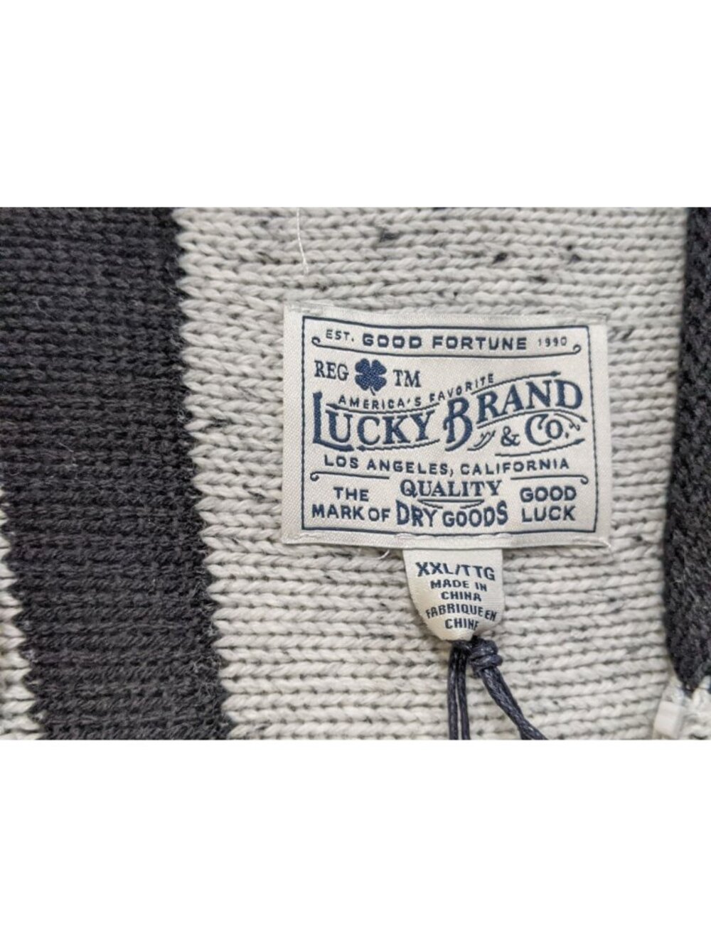 Lucky Brand Striped Baja Hoodie Unisex  size XXL  NEW WITH TAGS! - Picture 4 of 5